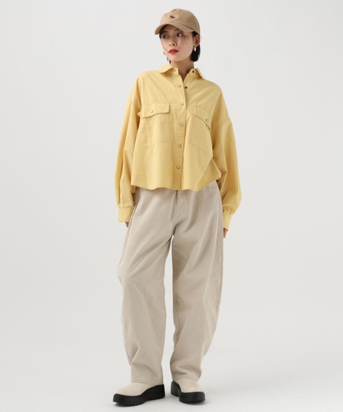 BAYFLOW（ベイフロー）の「コットンボーイフレンドシャツ（シャツ/ブラウス・レディース・オフホワイト/ブラウン系/イエロー・FREE）」の13枚目の写真