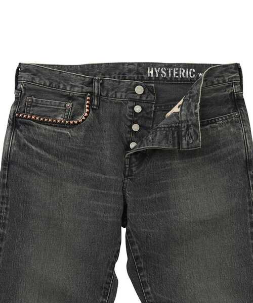 HYSTERIC GLAMOUR（ヒステリックグラマー）の「HYS SP加工 スリムストレートデニムパンツ（デニムパンツ・メンズ・ライトインディゴブルー/ブラック・28inch/34inch/32inch/31inch/30inch/29inch）」の6枚目の写真