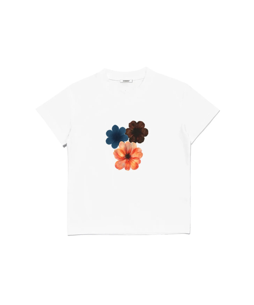 COSO（コソ）の「(w)フラワークロップTシャツ(BLACK)（Tシャツ/カットソー・レディース・ブラック・M/S）」の3枚目の写真