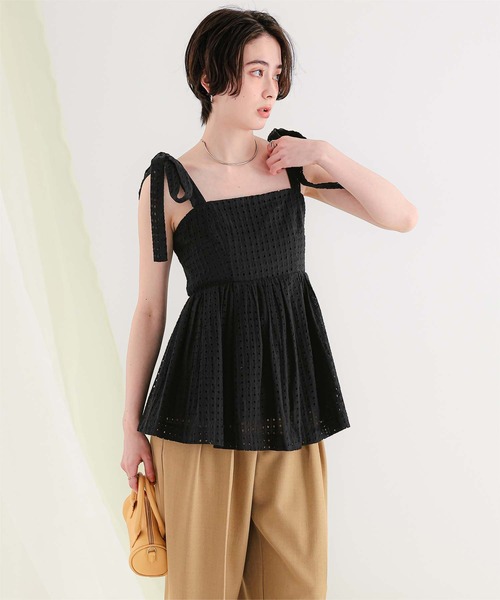 titivate(ティティベイト)の「コットンレースペプラムリボントップス(Tシャツ/カットソー・レディース・オフホワイト/ブラック/レッド・M/L)」の16枚目の写真