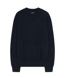 BELLIEF（ベリーフ）の「Essential Wool Comfort Moc-Neck knit (Navy)（ニット/セーター）」