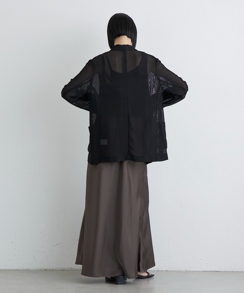 Lui's（ルイス）の「【MIU セレクト】メッシュダブルジャケット（テーラードジャケット・レディース・チャコールグレー/ブラック/ベージュ・FREE）」の16枚目の写真