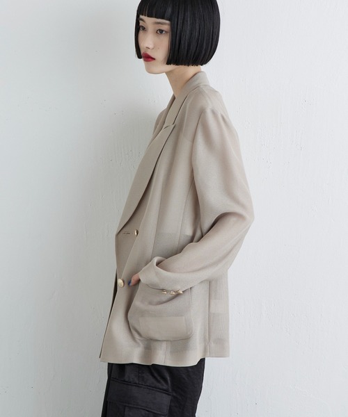 Lui's（ルイス）の「【MIU セレクト】メッシュダブルジャケット（テーラードジャケット・レディース・チャコールグレー/ブラック/ベージュ・FREE）」の19枚目の写真