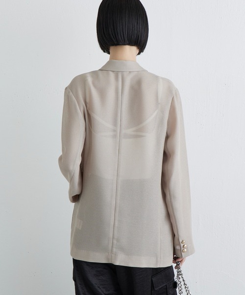 Lui's（ルイス）の「【MIU セレクト】メッシュダブルジャケット（テーラードジャケット・レディース・チャコールグレー/ブラック/ベージュ・FREE）」の20枚目の写真