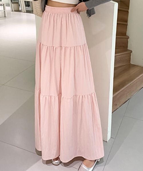 SallyLunn(サリーラン)の「エアリーフレアティアードスカート(スカート・レディース・ピンク/ホワイト・LARGE/MEDIUM)」の10枚目の写真