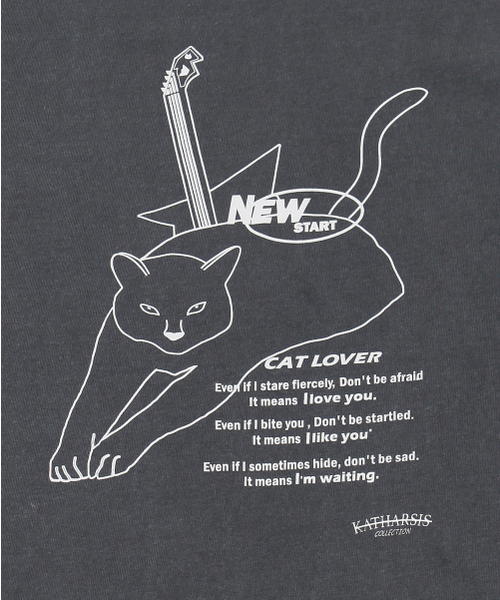 KATHARSIS(カタルシス)の「キャットラバーVネックTシャツチャコールONE SIZE(Tシャツ/カットソー・レディース・その他・ONE SIZE)」の6枚目の写真