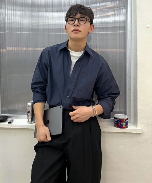 PYEON MA(ピョンマ)の「ビシーアイコットンナイロンシャツ - ネイビー(シャツ/ブラウス・メンズ・ネイビー・L)」の4枚目の写真