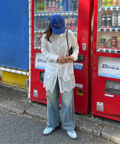 PILIT（ピリット）の「裾レースシャツ（シャツ/ブラウス・レディース・グレー/オフホワイト・MEDIUM）」の11枚目の写真
