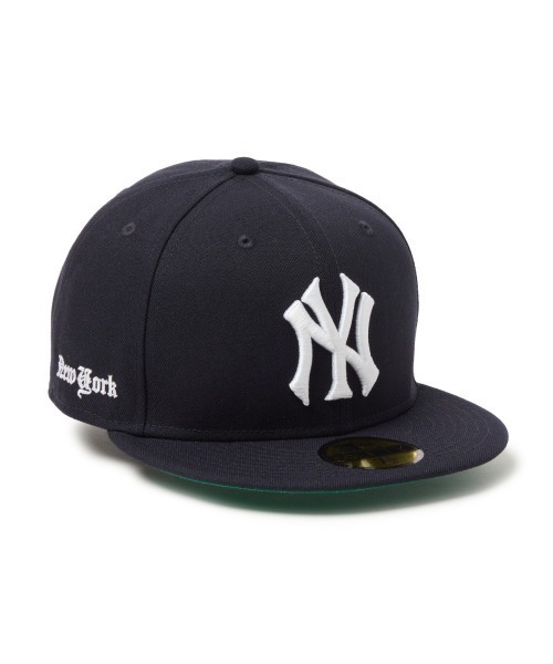 NEW ERA(ニューエラ)の「NEW ERA NEW YORK YANKEES OLD ENGLISH 59FIFTY(ニューエラ ニューヨーク・ヤンキース オールドイングリッシュ 5950)(キャップ・メンズ・ネイビー・7 1/4/7 3/8/7 1/2/7 5/8/7 3/4)」の1枚目の写真