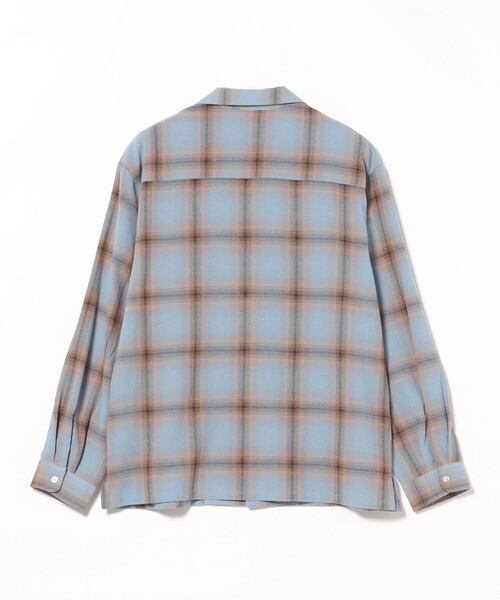 BEAMS HEART(ビームスハート)の「【6/18値下げ】オンブレチェック オープンカラーシャツ(ユニセックス)(シャツ/ブラウス・メンズ・ブラウン/サックスブルー・SMALL/LARGE/MEDIUM)」の22枚目の写真