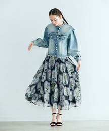 Audie a Muses（オーディアミューズ）の「フラワーフレームプリントプリーツスカート（スカート）」