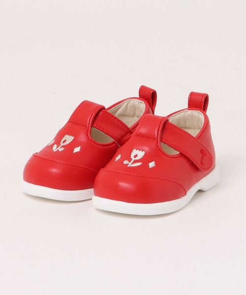 moimoln（モイモルン）の「チューリップ刺繍メロディシューズ・靴（ベビーシューズ/ベビーソックス・キッズ・レッド・13.5㎝/12.5cm/14.0cm/13.0cm）」の8枚目の写真