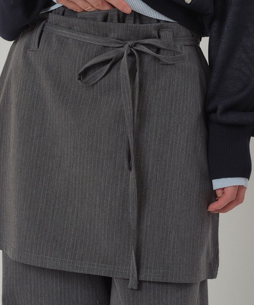 MUHET（ミュエータ）の「【set item】skirt & easy pants / レイヤードスカート＆イージーパンツセット（スラックス・レディース・ベージュ/ネイビー/チャコールグレー・SMALL/MEDIUM/LARGE）」の10枚目の写真