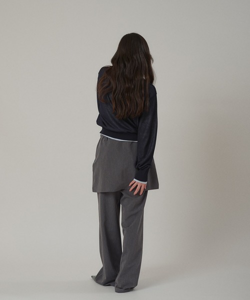 MUHET（ミュエータ）の「【set item】skirt & easy pants / レイヤードスカート＆イージーパンツセット（スラックス・レディース・ベージュ/ネイビー/チャコールグレー・SMALL/MEDIUM/LARGE）」の13枚目の写真