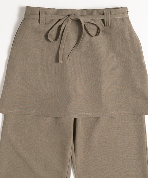 MUHET（ミュエータ）の「【set item】skirt & easy pants / レイヤードスカート＆イージーパンツセット（スラックス・レディース・ベージュ/ネイビー/チャコールグレー・SMALL/MEDIUM/LARGE）」の16枚目の写真