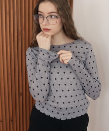 Mili affinity（ミリアフィニティー）の「ドット柄ロングシアーTシャツ（Tシャツ/カットソー）」