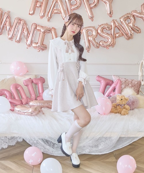 ROJITA(ロジータ)の「レースアップラメツイードワンピース(ワンピース・レディース・ブルー/ブラック/ピンク・FREE)」の17枚目の写真