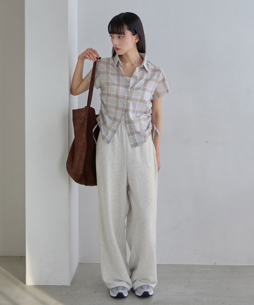 CHAN ME（チャンミ）の「サイドシャーリングデザインチェックシャツ（シャツ/ブラウス・レディース・ネイビー/ライトブルー・X-LARGE/LARGE/MEDIUM）」の13枚目の写真