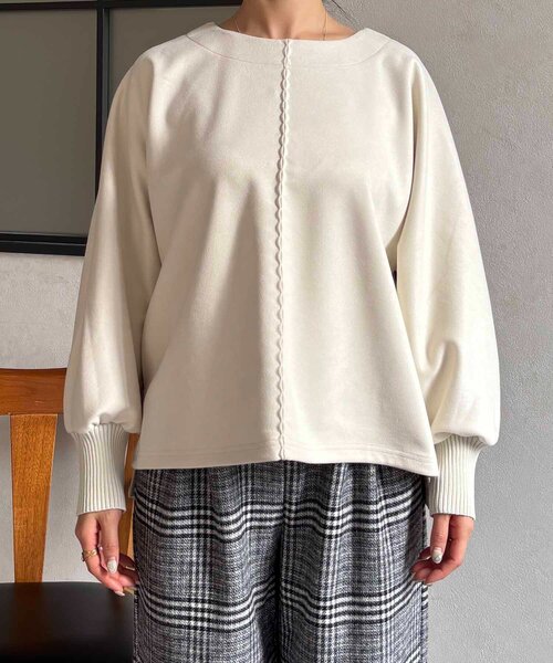 un dix cors（アンディコール）の「スエードドルマンプルオーバー（Tシャツ/カットソー・レディース・ブラック/グレイッシュベージュ/オフホワイト/バイオレット/グレー・FREE）」の12枚目の写真