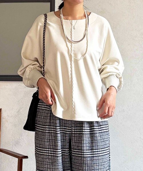 un dix cors（アンディコール）の「スエードドルマンプルオーバー（Tシャツ/カットソー・レディース・ブラック/グレイッシュベージュ/オフホワイト/バイオレット/グレー・FREE）」の19枚目の写真