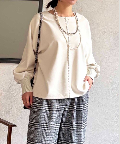 un dix cors（アンディコール）の「スエードドルマンプルオーバー（Tシャツ/カットソー・レディース・ブラック/グレイッシュベージュ/オフホワイト/バイオレット/グレー・FREE）」の20枚目の写真