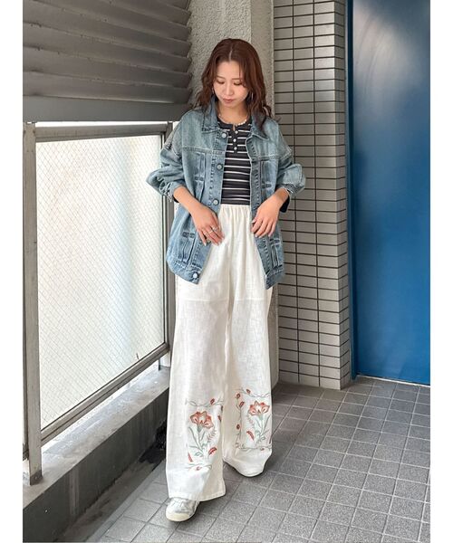 Ungrid（アングリッド）の「エンブロイダリーエスニックラフパンツ（その他パンツ・レディース・オフホワイト/ブラック/オレンジ・FREE）」の9枚目の写真