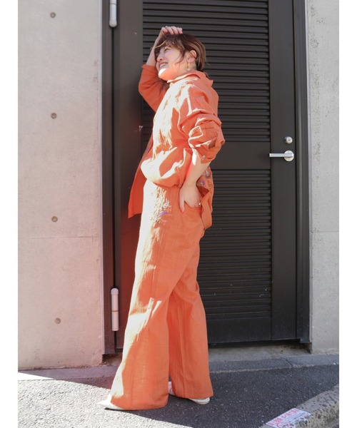 Ungrid（アングリッド）の「エンブロイダリーエスニックラフパンツ（その他パンツ・レディース・オフホワイト/ブラック/オレンジ・FREE）」の4枚目の写真