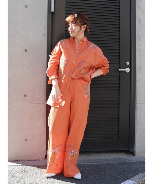 Ungrid（アングリッド）の「エンブロイダリーエスニックラフパンツ（その他パンツ・レディース・オフホワイト/ブラック/オレンジ・FREE）」の6枚目の写真