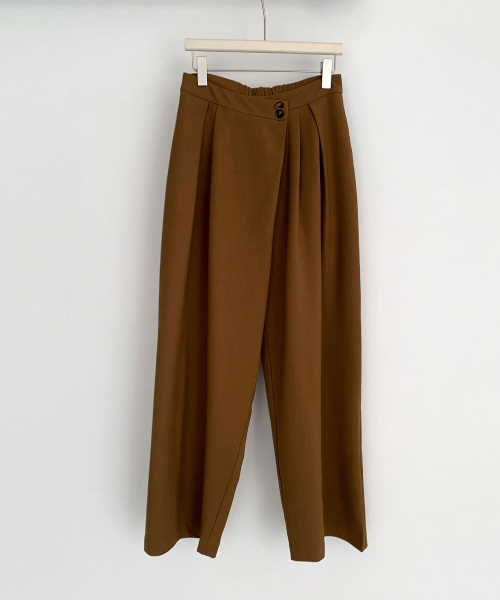 VASCARA(バスカラ)の「Inverted Pleats Wide Half Banding Slacks (2colors)(スラックス・レディース・キャメル/チャコール・FREE)」の4枚目の写真