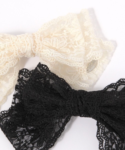 Heather（ヘザー）の「レースリボンバレッタ　659920（バレッタ/ヘアクリップ・レディース・ブラック/アイボリー・ONE SIZE）」の12枚目の写真