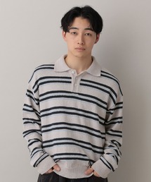 Lowgage Border Pattern Knit Polo/ボーダーニットポロ