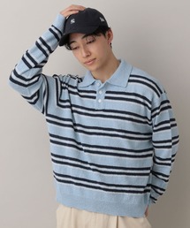 RAGEBLUE | Lowgage Border Pattern Knit Polo/ボーダーニットポロ(ポロシャツ)