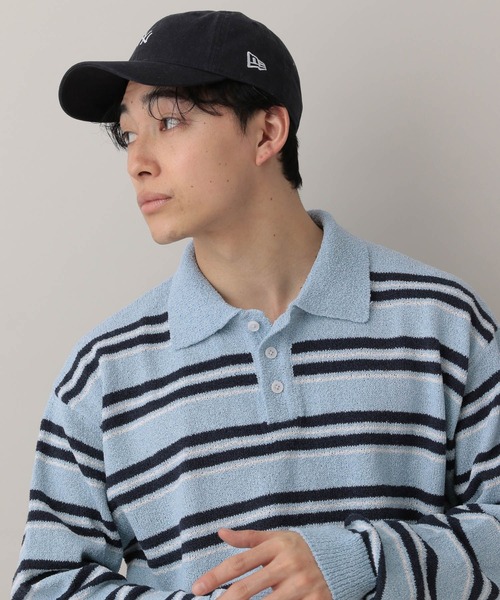 RAGEBLUE（レイジブルー）の「Lowgage Border Pattern Knit Polo/ボーダーニットポロ（ポロシャツ・メンズ・ネイビー/ホワイト系その他/ライトブルー・MEDIUM/LARGE）」の19枚目の写真