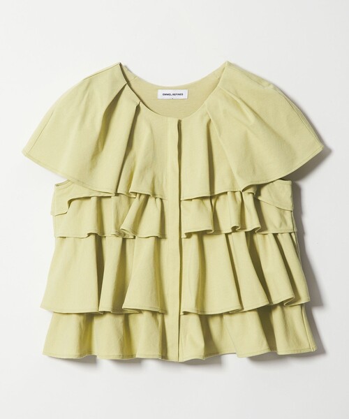EMMEL REFINES(エメルリファインズ)の「<EMMEL REFINES>EM ティアードフリル カットソー トップス(Tシャツ/カットソー・レディース・ブラック/ホワイト/ライム・FREE)」の3枚目の写真