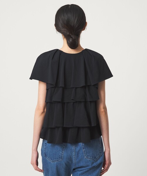 EMMEL REFINES(エメルリファインズ)の「<EMMEL REFINES>EM ティアードフリル カットソー トップス(Tシャツ/カットソー・レディース・ブラック/ホワイト/ライム・FREE)」の5枚目の写真