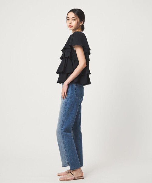 EMMEL REFINES(エメルリファインズ)の「<EMMEL REFINES>EM ティアードフリル カットソー トップス(Tシャツ/カットソー・レディース・ブラック/ホワイト/ライム・FREE)」の7枚目の写真