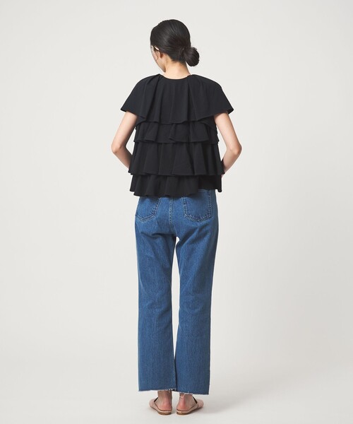EMMEL REFINES(エメルリファインズ)の「<EMMEL REFINES>EM ティアードフリル カットソー トップス(Tシャツ/カットソー・レディース・ブラック/ホワイト/ライム・FREE)」の8枚目の写真