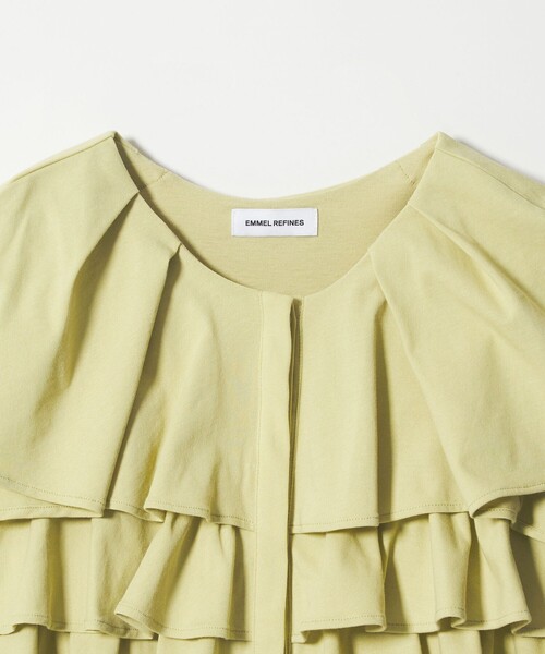 EMMEL REFINES(エメルリファインズ)の「<EMMEL REFINES>EM ティアードフリル カットソー トップス(Tシャツ/カットソー・レディース・ブラック/ホワイト/ライム・FREE)」の11枚目の写真