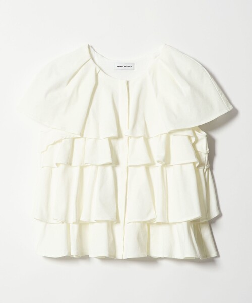 EMMEL REFINES(エメルリファインズ)の「<EMMEL REFINES>EM ティアードフリル カットソー トップス(Tシャツ/カットソー・レディース・ブラック/ホワイト/ライム・FREE)」の17枚目の写真
