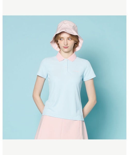 VIVA HEART(ビバハート)の「【VIVA HEART/GOLF】 バックプリントポロシャツ(ポロシャツ・レディース・ネイビー/ホワイト/ブルー・38/40/42)」の3枚目の写真