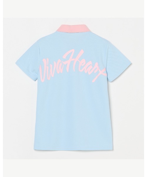 VIVA HEART(ビバハート)の「【VIVA HEART/GOLF】 バックプリントポロシャツ(ポロシャツ・レディース・ネイビー/ホワイト/ブルー・38/40/42)」の7枚目の写真