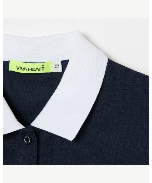 VIVA HEART(ビバハート)の「【VIVA HEART/GOLF】 バックプリントポロシャツ(ポロシャツ・レディース・ネイビー/ホワイト/ブルー・38/40/42)」の13枚目の写真