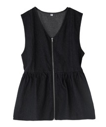 BELLUNA PLUS（ベルーナ）の「デニム素材ジッパー使いペプラムベスト（ベスト）」