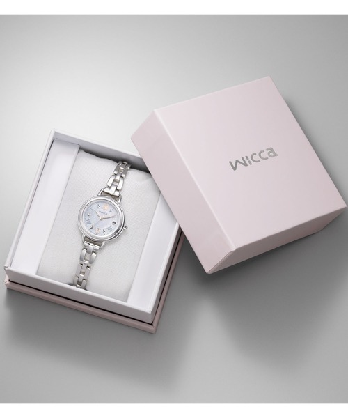 wicca(ウィッカ)の「wicca ウィッカ ソーラーテック 電波時計 替えバンド付き 限定モデル KL0-511-21(アナログ腕時計・レディース・シルバー・FREE)」の12枚目の写真