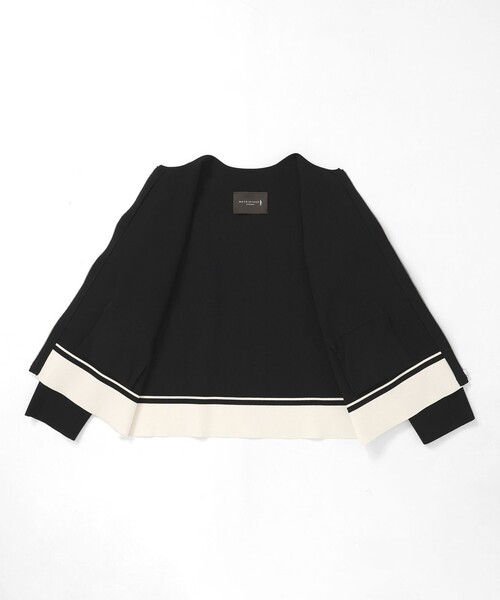 MACKINTOSH LONDON(マッキントッシュ ロンドン)の「ミラノリブボーダージャケット(ノーカラージャケット・レディース・ブラック/ベージュ・38)」の11枚目の写真