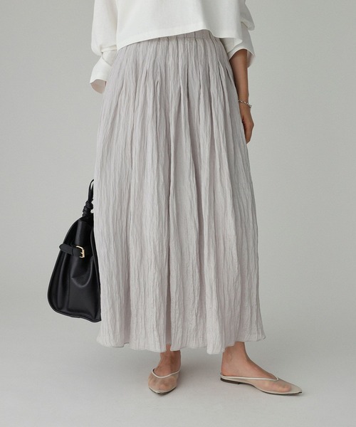 BABYLONE（バビロン）の「楊柳タックフレアスカート（スカート・レディース・シルバー/サックスブルー/ブラック・フリー）」の11枚目の写真
