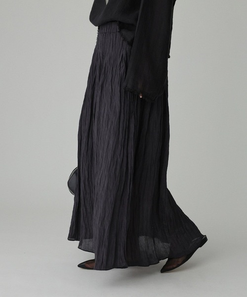 BABYLONE（バビロン）の「楊柳タックフレアスカート（スカート・レディース・シルバー/サックスブルー/ブラック・フリー）」の5枚目の写真