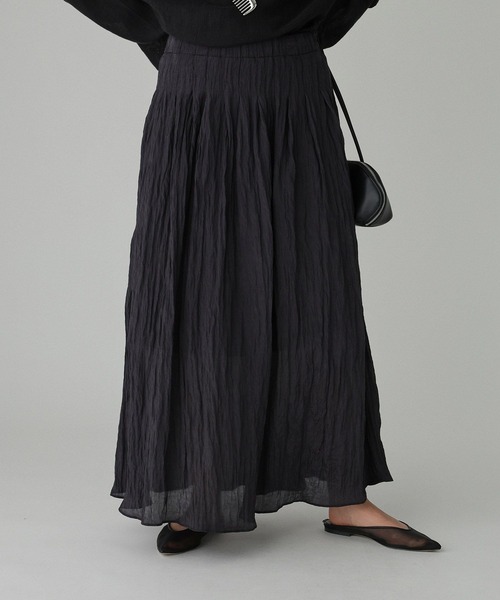 BABYLONE（バビロン）の「楊柳タックフレアスカート（スカート・レディース・シルバー/サックスブルー/ブラック・フリー）」の4枚目の写真