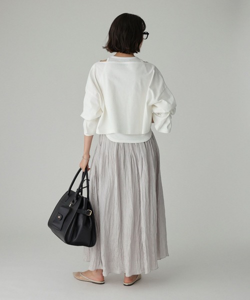 BABYLONE（バビロン）の「楊柳タックフレアスカート（スカート・レディース・シルバー/サックスブルー/ブラック・フリー）」の16枚目の写真