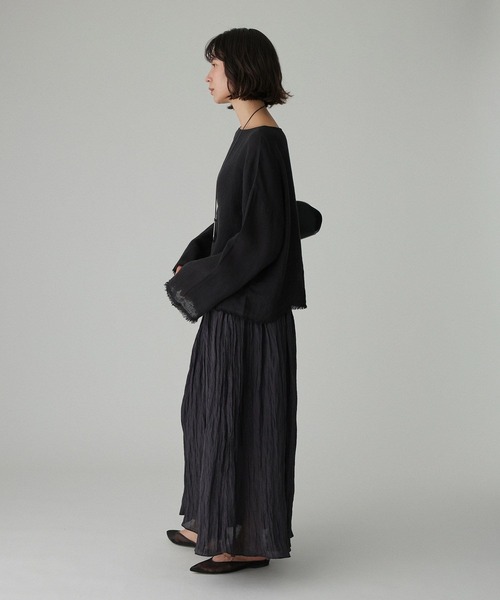 BABYLONE（バビロン）の「楊柳タックフレアスカート（スカート・レディース・シルバー/サックスブルー/ブラック・フリー）」の9枚目の写真